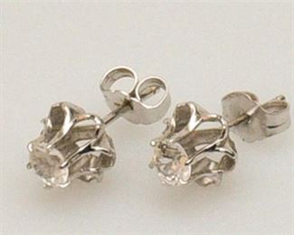 159. Pair Womens Sterling Silver wCZ Earrings