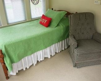 Twin bed, Upholstered chair