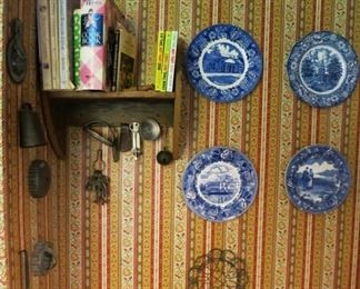 Cookbooks, vintage kitchen collectibles, collector plates