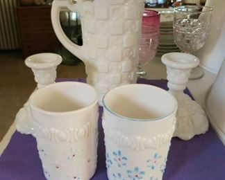 Vintage milkglass collectibles