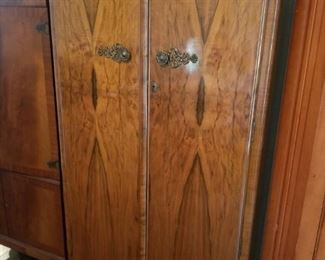 High gloss/ varnish Antique Armoire/ wardrobe with shelves