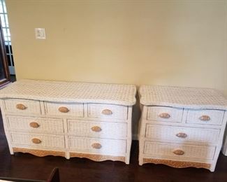Nice wicker dresser and chest