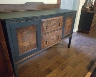 Antique buffet/ server. Hand painted/ restored with black trim. Beautiful! Good condition