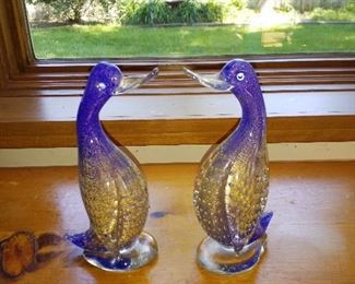 Morano glass birds
