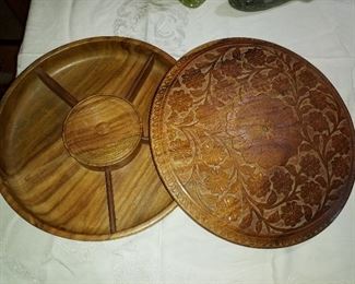 Hand carved serving tray