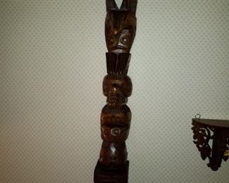 Hand crafted totem pole