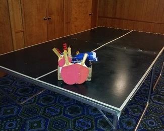 Pingpong table with accessories