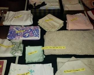 Beautiful linens and lace tablecloths