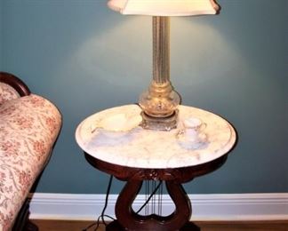 One of a pair, tables & lamps