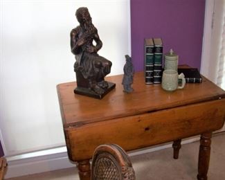 Pine table, one drawer, dovetailed