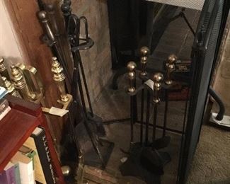 Fireplace tools & screen