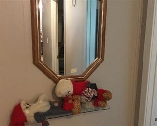 Mirror and shelf