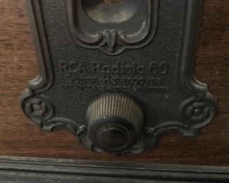 Label on vintage record player