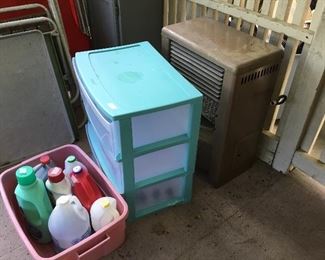 Butane Stove, storage, cleaning supplies