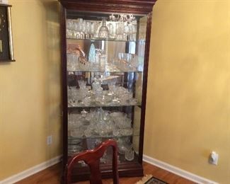 LIGHTED DISPLAY CASE FILLED WITH CRYSTAL