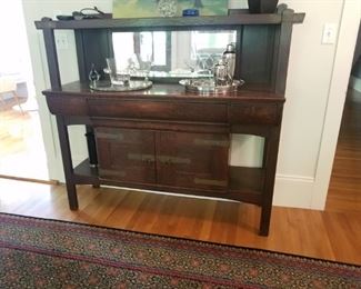 Mission Oak Sideboard with Mirrored back. Great condition
