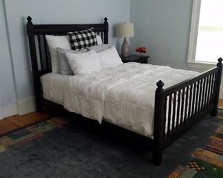 Vermont Tubbs. Painted black maple bed. Queen size 