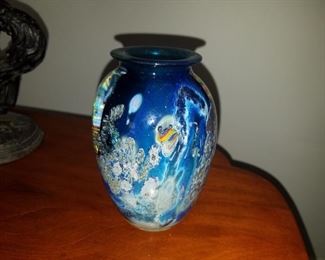 Signed Art Glass vase 