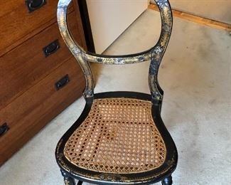 sweet antique painted and caned chair asking $48