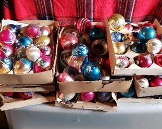 Vintage Christmas Balls and Lights