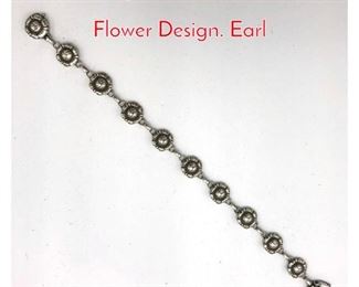 Lot 7 Georg Jensen Bracelet. Floral Flower Design. Earl