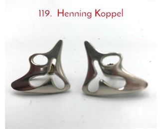 Lot 9 Georg Jensen Amoeba Earrings 119. Henning Koppel