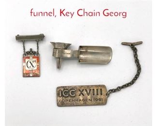 Lot 13 3pcs Georg Jensen. Scoop funnel, Key Chain Georg