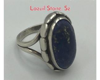 Lot 45 Georg Jensen 19 Ring with Lapis Lazuil Stone. Sz 