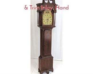 Lot 206 Antique Tall Case Clock Shell  Trim Inlay. Hand 