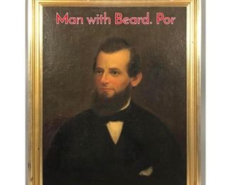 Lot 219 Antique Oil Painting Portrait Man with Beard. Por