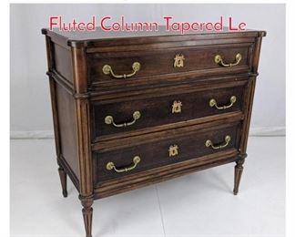 Lot 224 Antique 3 drawer Chest w Fluted Column Tapered Le