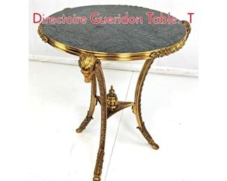 Lot 226 Green Marble French Directoire Gueridon Table. T