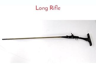 Lot 249 Antique Brass Wood Long Rifle