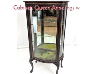 Lot 274 Antique Mahogany Curio Cabinet. Queen Anne legs w
