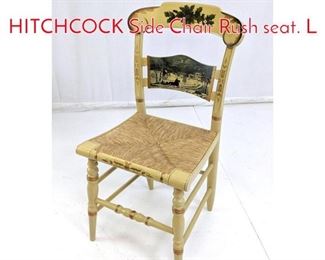 Lot 280 Cream Painted L HITCHCOCK Side Chair Rush seat. L