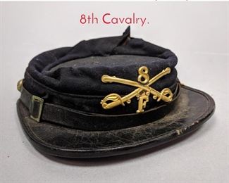 Lot 285 Civil War Kepi Cap. 8th Cavalry.