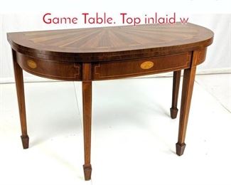 Lot 293 BAKER Demi Lune Flip Top Game Table. Top inlaid w