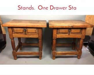 Lot 305 Pr European Country Style Stands. One Drawer Sta