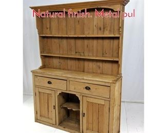 Lot 310 2pc Country Pine Hutch. Natural finish. Metal pul