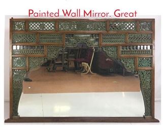Lot 313 Large Oversized Carved Painted Wall Mirror. Great