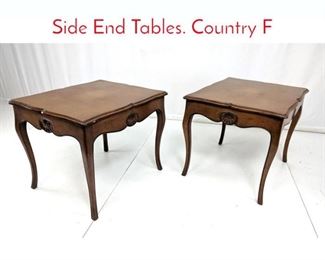 Lot 329 Pr MELDAN Shell Carved Side End Tables. Country F