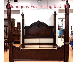 Lot 343 BERNHARDT Oversized Mahogany Poster King Bed. Thi