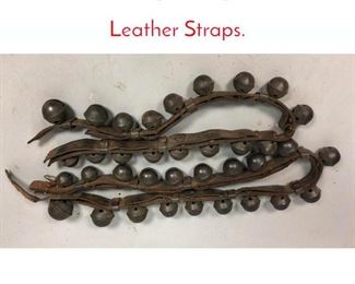 Lot 361 Antique Sleigh Bells on Leather Straps.