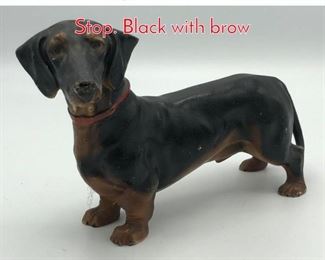 Lot 373 Vintage Dachshund Iron Door Stop. Black with brow