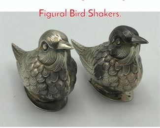 Lot 400 Pr Portugal Sterling Silver Figural Bird Shakers.