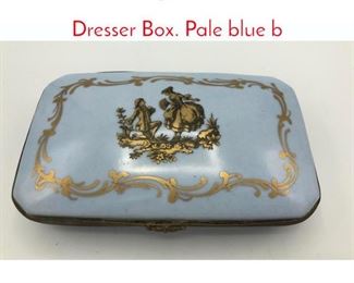 Lot 405 Vintage French Porcelain Dresser Box. Pale blue b