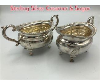 Lot 408 Pr DAVID ANDERSEN Sterling Silver Creamer  Sugar