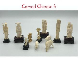 Lot 424 11pc Carved Asian Figural Lot. Carved Chinese fi