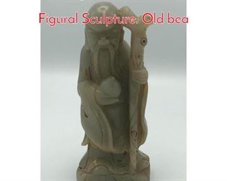 Lot 425 Lg Carved Chinese Jade Figural Sculpture. Old bea