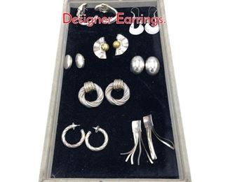 Lot 60 8 pr Sterling Silver Modernist Designer Earrings.